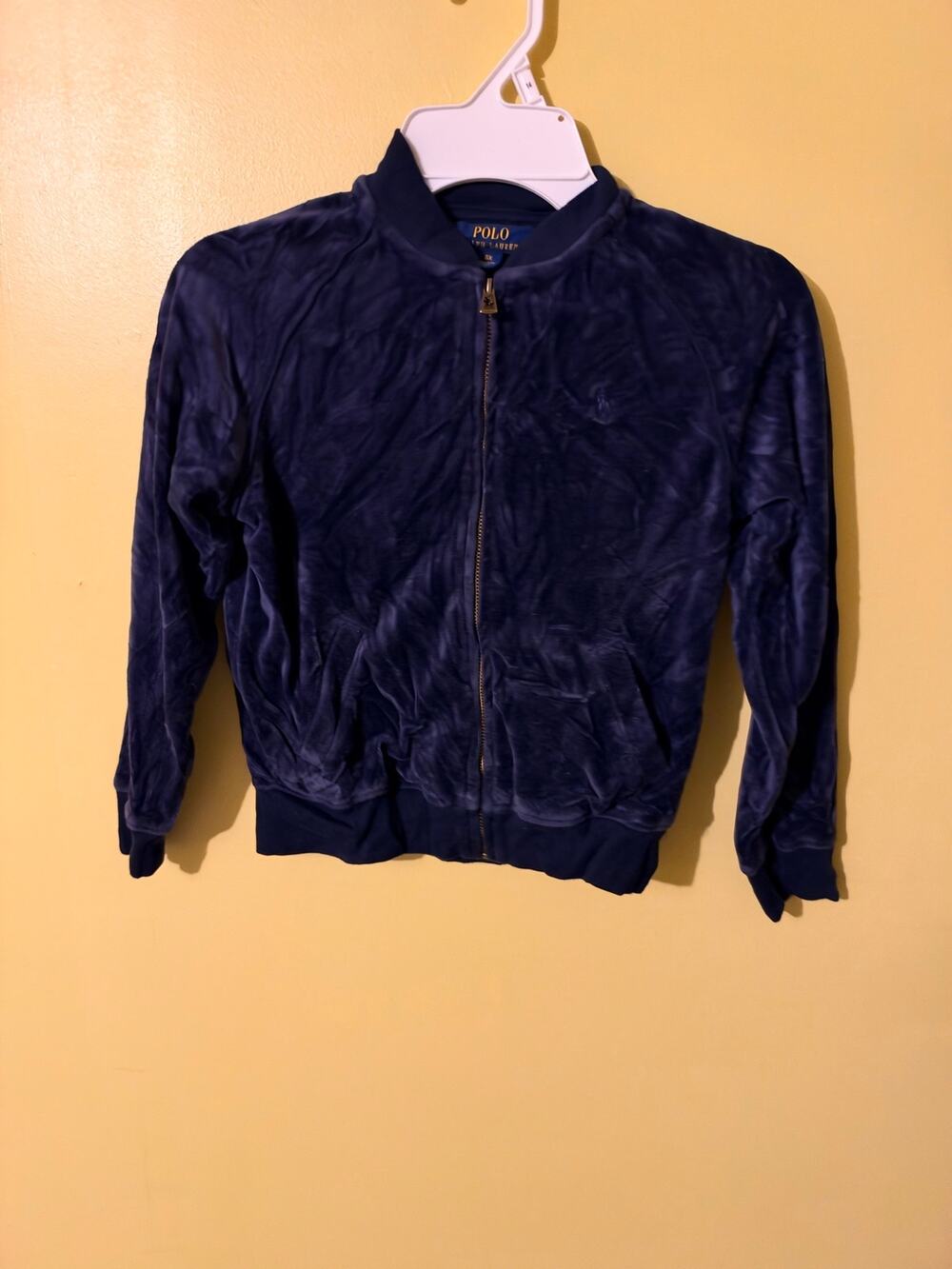 Polo Ralph Lauren Girls' Velour Zip-Up Bomber Jacket